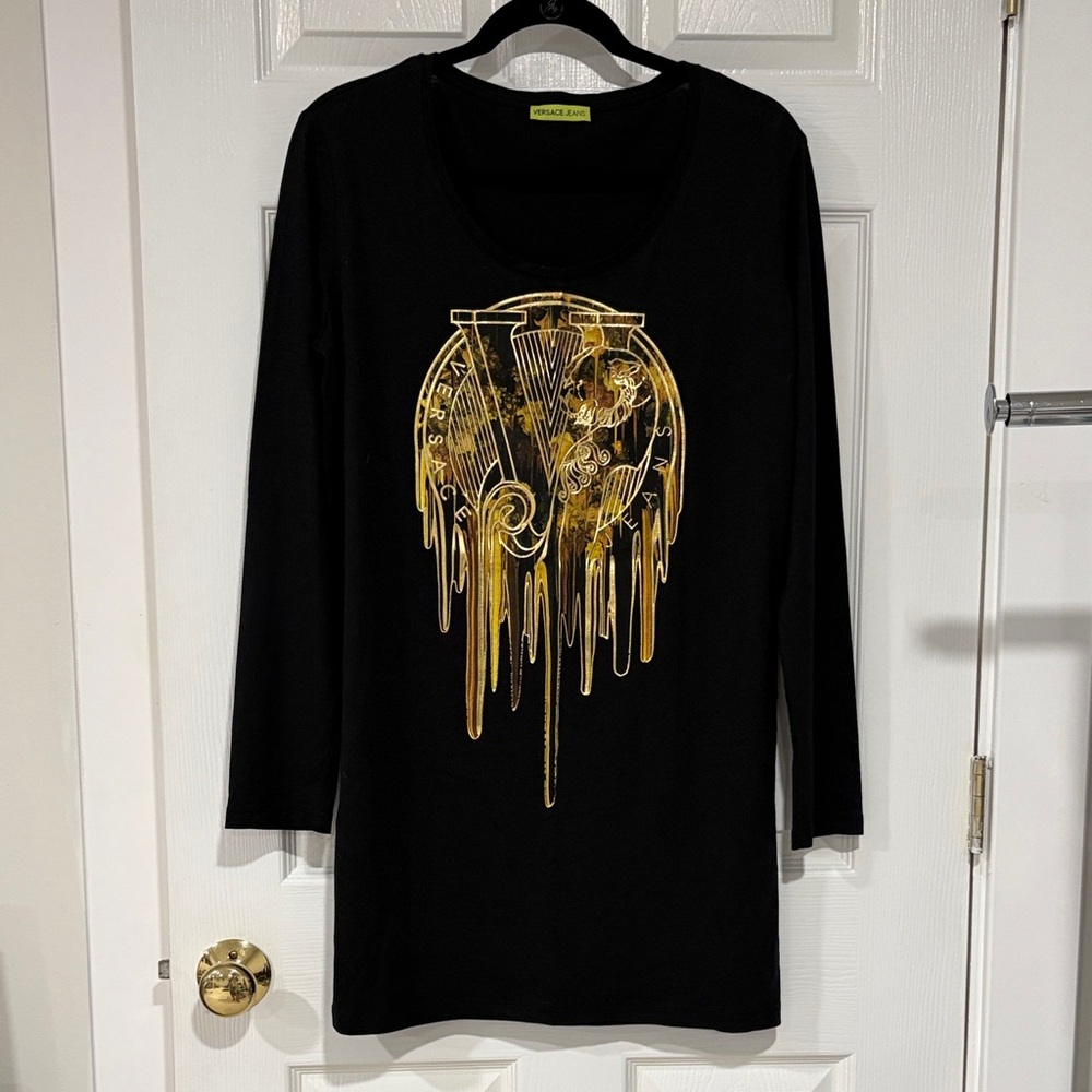 Versace Jeans Collection Black Tee-Shirt dress EUC